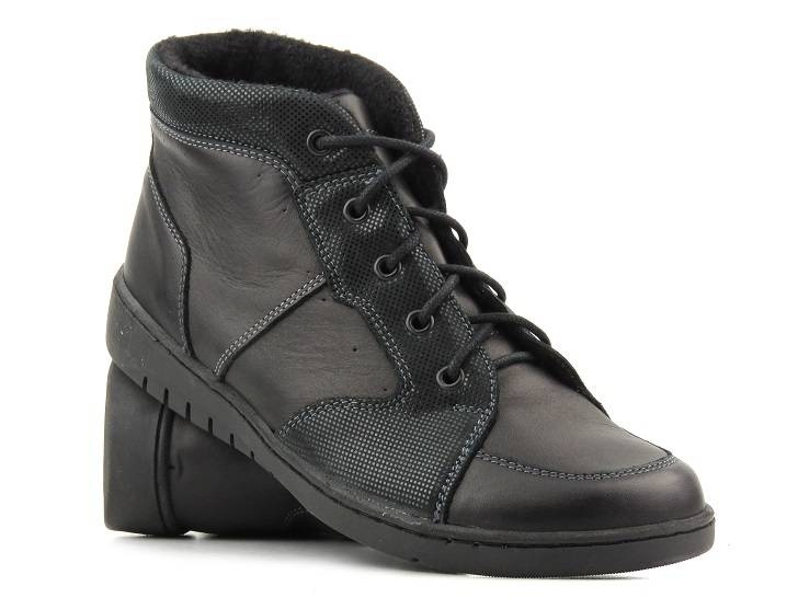 Botki damskie w sportowym stylu - HELIOS Komfort 529, czarne