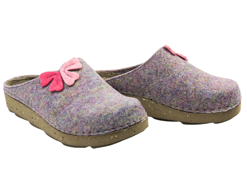 Kapcie damskie z filcu Befado 155D170, lila
