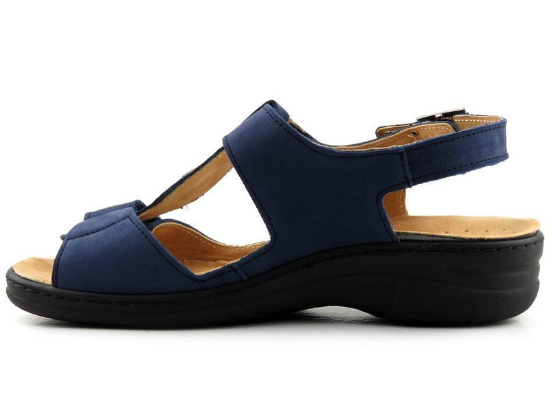 Wygodne sandały damskie o tęgości H - Axel 2275, granatowe