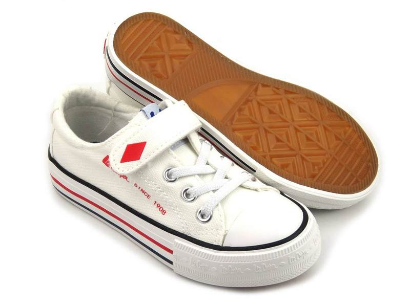 Trampki dziecięce na rzep - LEE COOPER LCW-22-44-0804K, białe