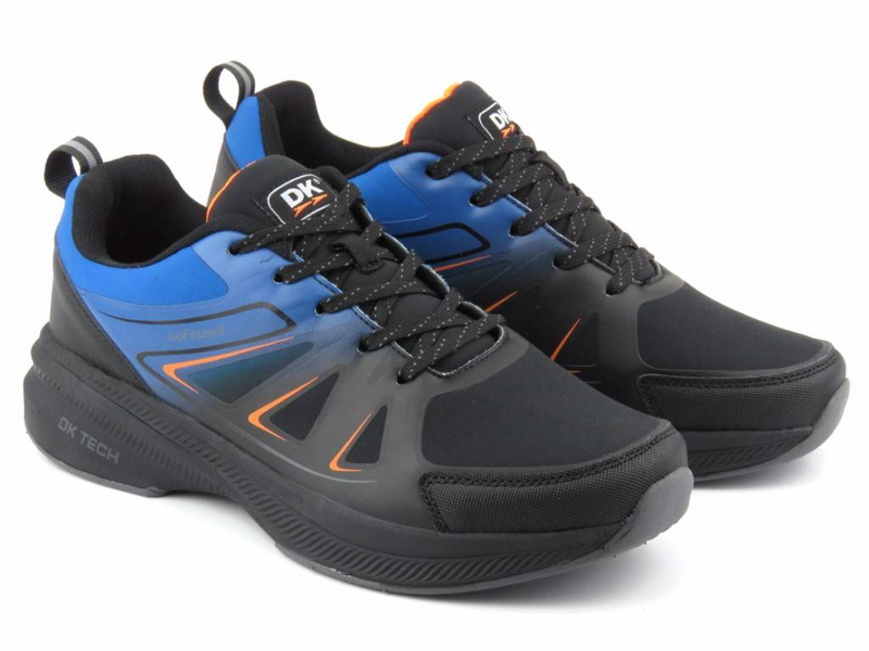 Buty męskie sportowe, adidasy do joggingu z Sofshell - DK VB175005, czarno-niebieskie