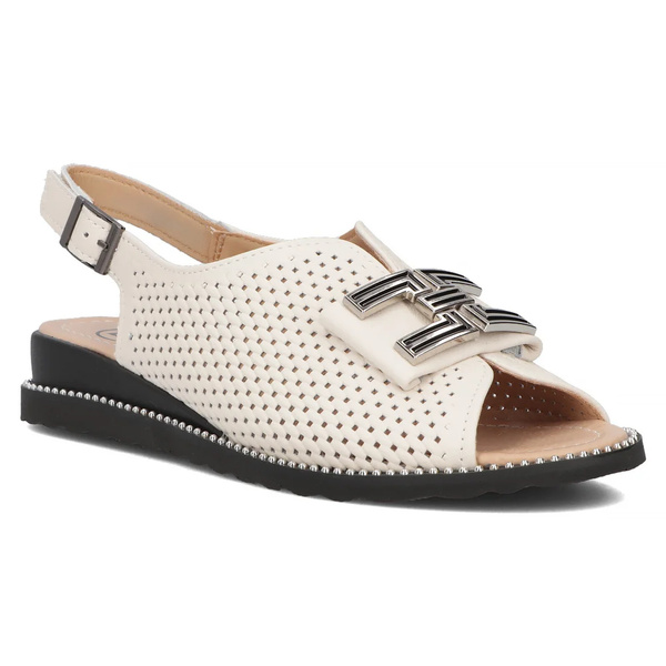 Skórzane sandały damskie beżowe Filippo DS6032/25