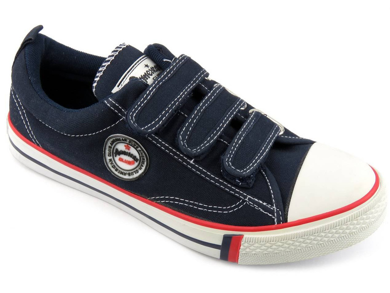 Trampki męskie, buty sportowe AMERICAN CLUB LH-203, granatowe