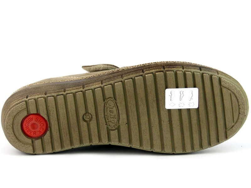 Wygodne półbuty damskie na grubej podeszwie - HELIOS Komfort 315, beżowe