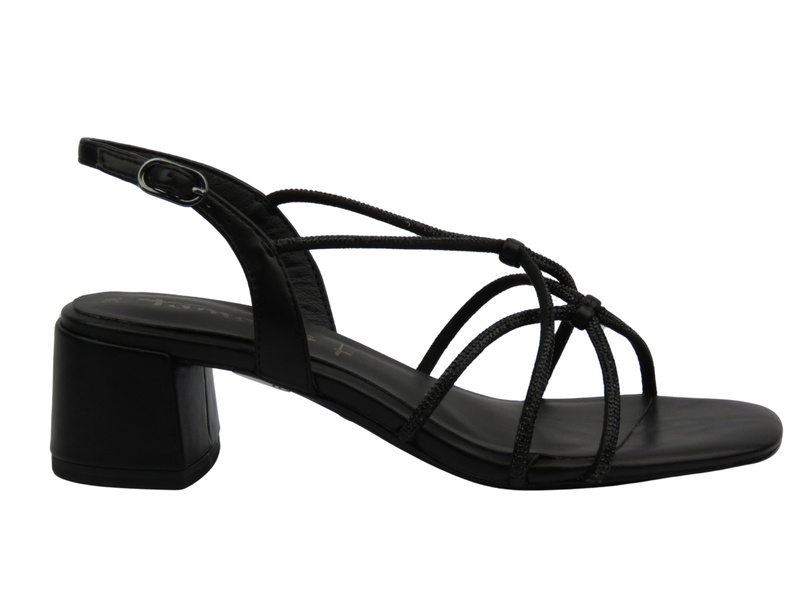 Eleganckie sandały damskie na obcasie czarne Tamaris 1-28236-42