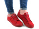 Trampki damskie z tkaniny - Lee Cooper 21-31-0004L, czerwone