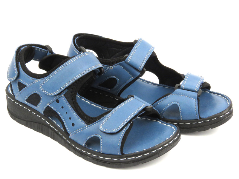 Sandały damskie sportowe na rzepy - Artiker 52C0296, niebieskie