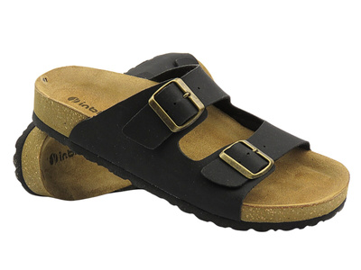 Klapki męskie z klamrami czarne INBLU NU-12