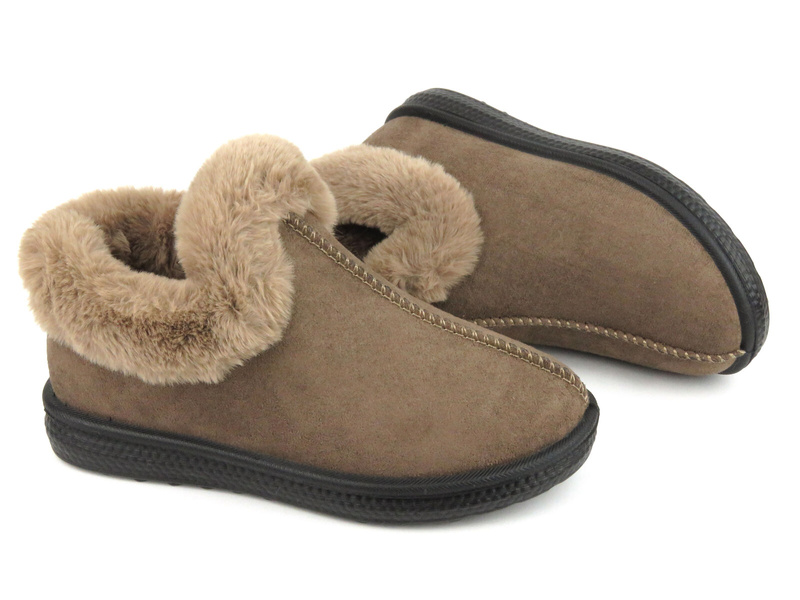 Śniegowce damskie ocieplone futerkiem - NEWS 23PA02-6564, brązowe