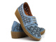 Ażurowe półbuty damskie ze skóry naturalnej - MANITU 850021, niebieskie