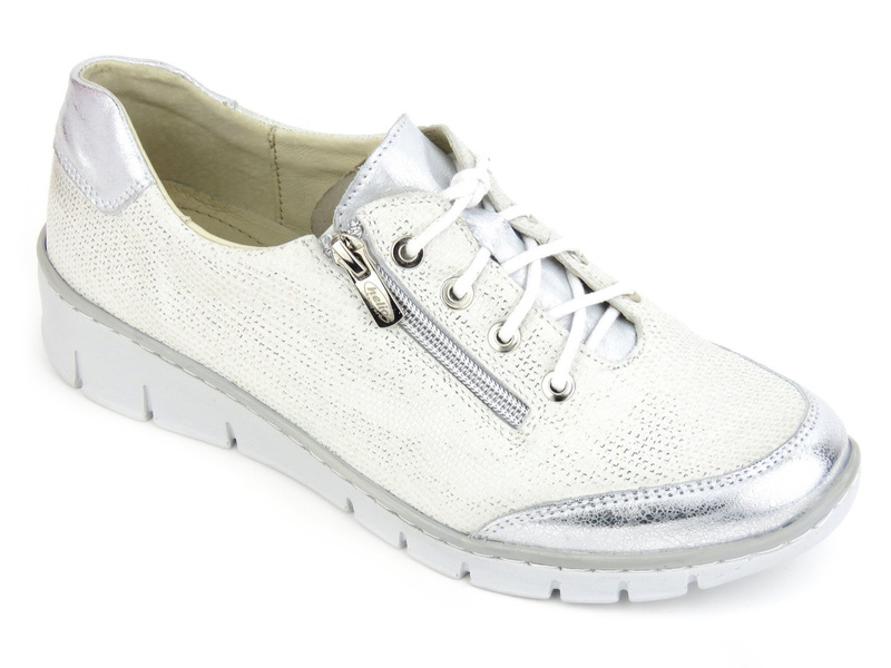 Wygodne buty damskie sportowe - Helios Komfort 334, srebrne
