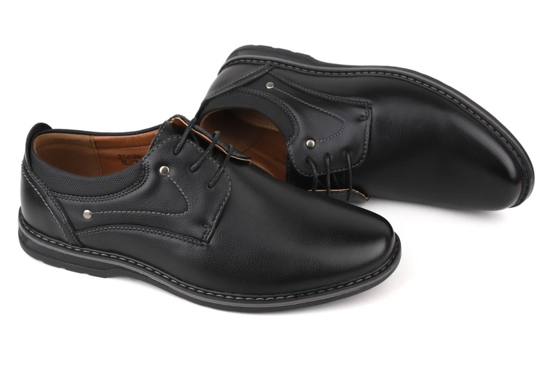 Eleganckie półbuty męskie na co dzień - NEWS 21MN26-4092, czarne