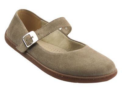 Barefoot skórzane minimalistyczne półbuty damskie ciemny beż Nika Komfort 1445