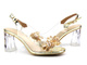 Silikonowe sandały damskie na obcasie - S. Barski MR-C1, złote