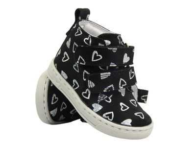 Trzewiki, półbuty dziecięce na rzepy - Jamet 1102, czarne