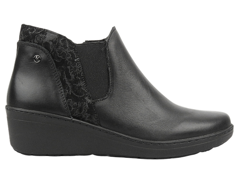 Eleganckie botki damskie na koturnie - HELIOS Komfort 596, czarne 2/3