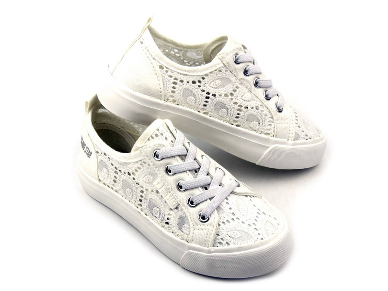 Ażurowe trampki dziecięce BIG STAR JJ374012, białe