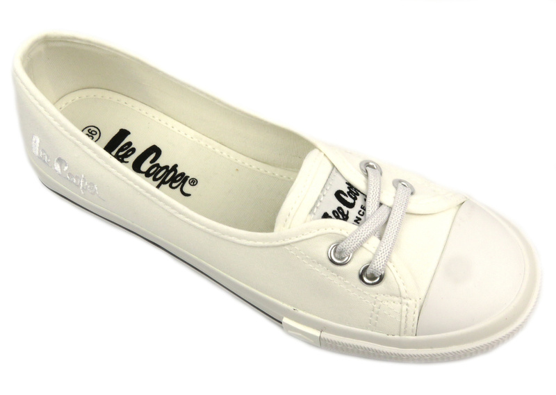 Trampki damskie a la balerinki - Lee Cooper LCW-23-31-1791L, białe