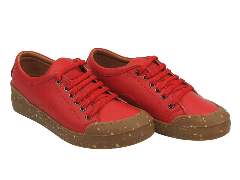 Skórzane półbuty damskie Sokolski BK 111, czerwone