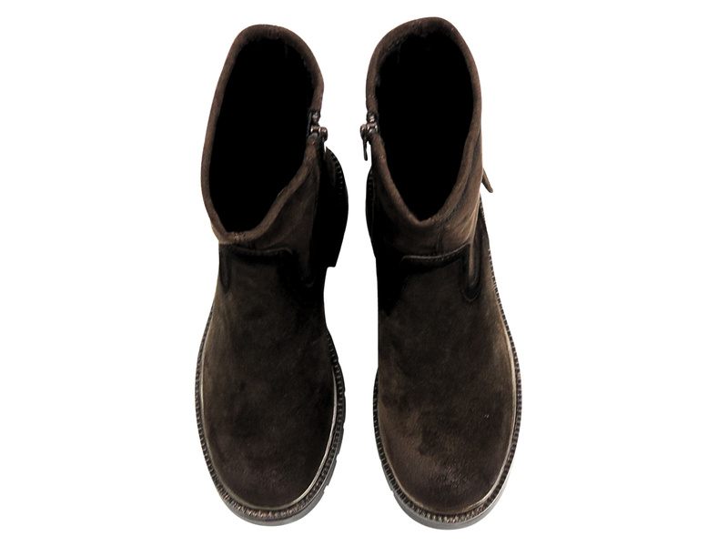 Ocieplane Botki Damskie - Potocki 25-96307 Brązowe Na Zamek