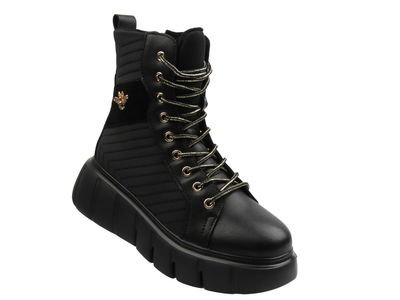 Skórzane botki damskie czarne Cambell 25-19348