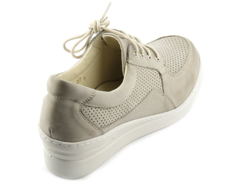 Sneakersy damskie na koturnie - HELIOS 373, szare