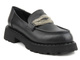 Loafersy damskie z ozdobną cholewką - VENEZIA 00103420D 827, czarne
