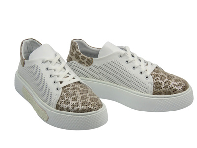 Buty sportowe damskie skórzane białe VENEZIA L079LEWTOSP033