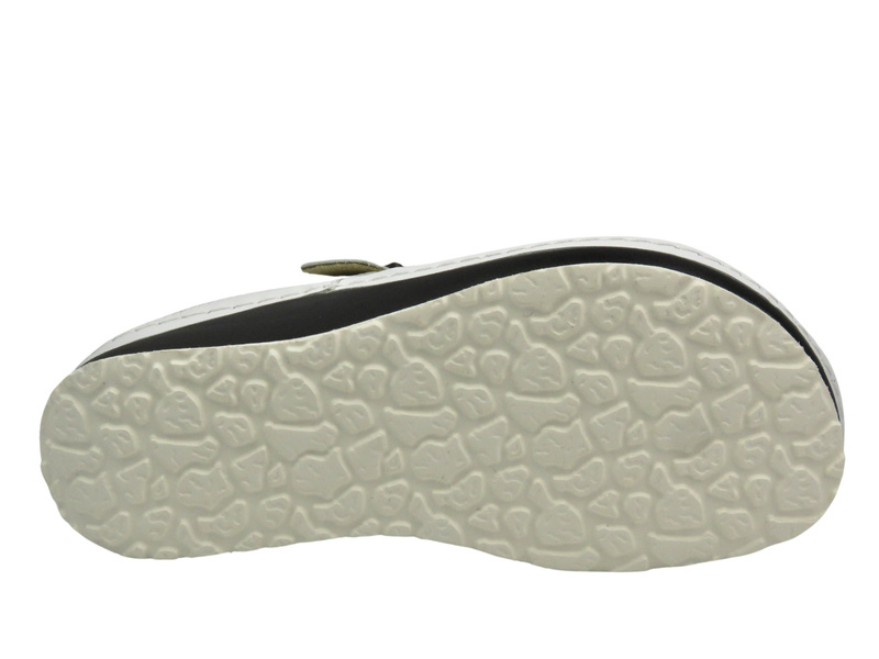 Skórzane klapki damskie - BERKEMANN Mila 01351-100, białe