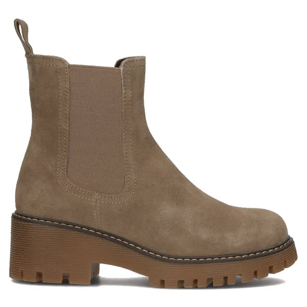 Skórzane botki, trapery damskie na platformie- Filippo DBT4805/23, beżowe