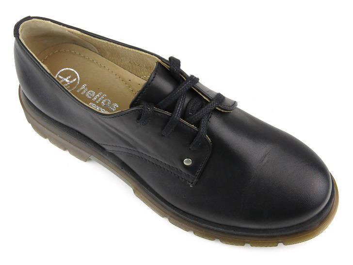 Skórzane półbuty damskie polskiej marki - HELIOS Komfort 412, czarne