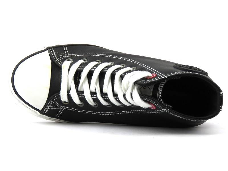 Trampki damskie na ukrytym koturnie - CROSS JEANS II2R4025, czarne