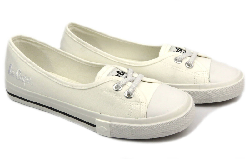 Trampki damskie a la balerinki - Lee Cooper LCW-23-31-1791L, białe
