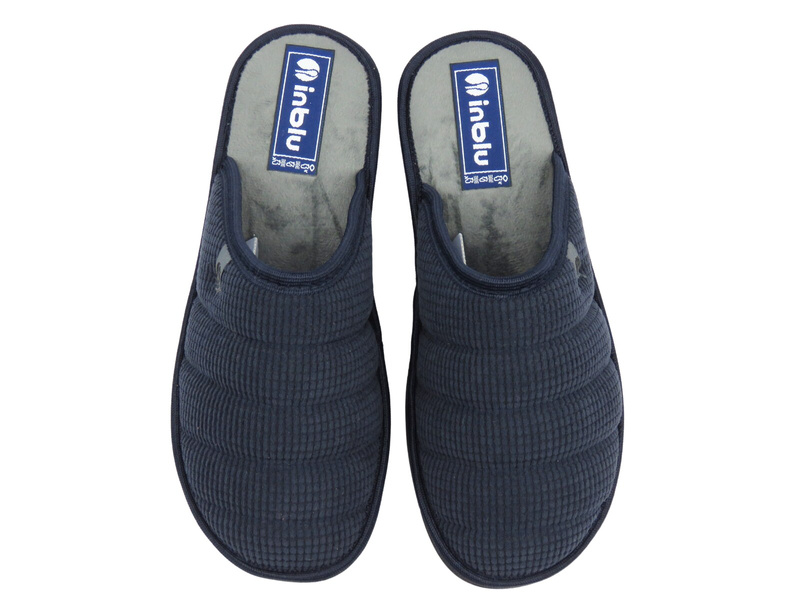 Kapcie Męskie Z Miękką Wkładką INBLU 91-32 Granatowe Wsuwane