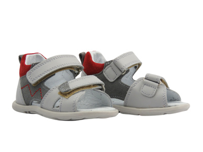Sandały dziecięce na rzepy jasnoszare Jamet 1112