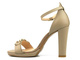 Sandały damskie na słupku - Uncome 36302, beżowe