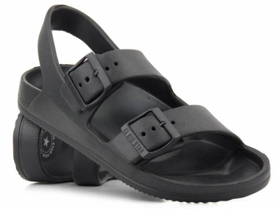 Lekkie sandały damskie piankowe z klamrami - Big Star LL274745, czarne