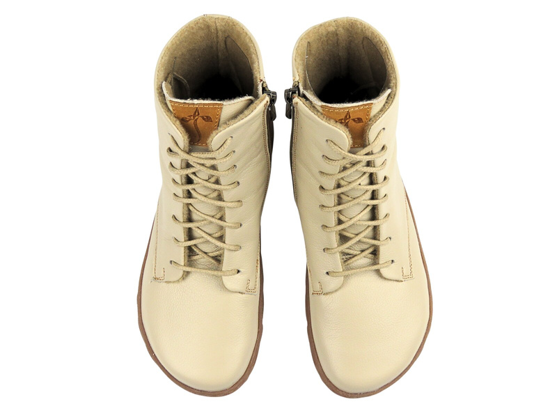 Skórzane botki damskie Nika Komfort 1442, waniliowe