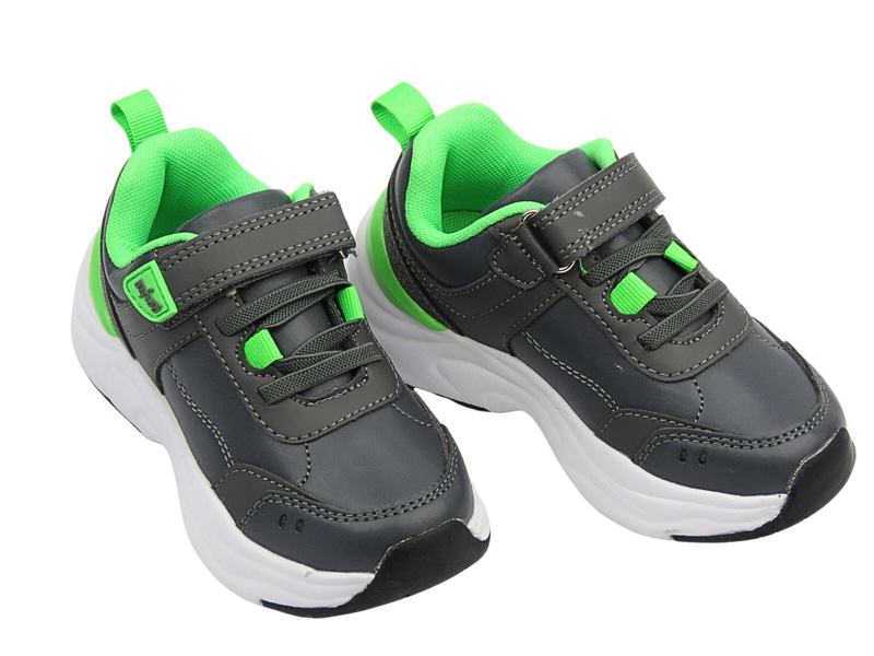 Buty Sportowe Chłopięce Befado 516Y259 Szaro-zielone Na Rzep