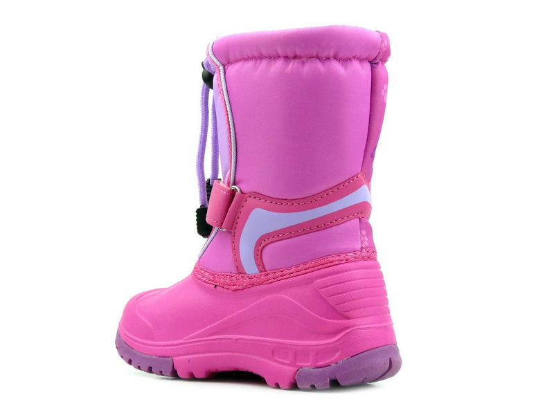 Ciepłe śniegowce dziecięce AMERICAN CLUB CL 08/21, różowe w kotki