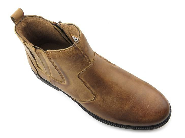 Trzewiki męskie jesienno-zimowe - AMERICAN CLUB CY62/22, brązowe