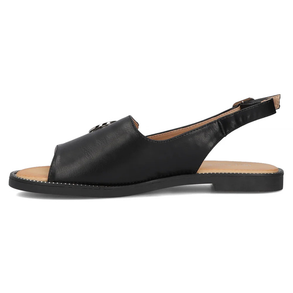 Sandały damskie ze skórzaną wkładką - Filippo DS3666/24, czarne