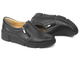 Skórzane półbuty damskie na suwak - HELIOS Komfort 404, czarne