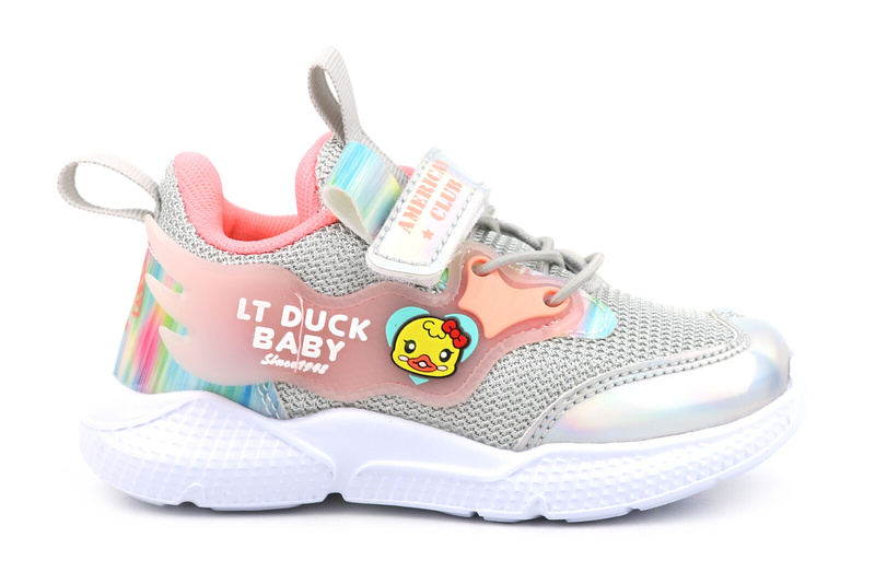 Sportowe buty dziewczęce - AMERICAN CLUB BD 22/22. szare