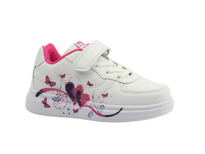 Buty sportowe, adidasy dziecięce biało-różowe American Club HL 73/23