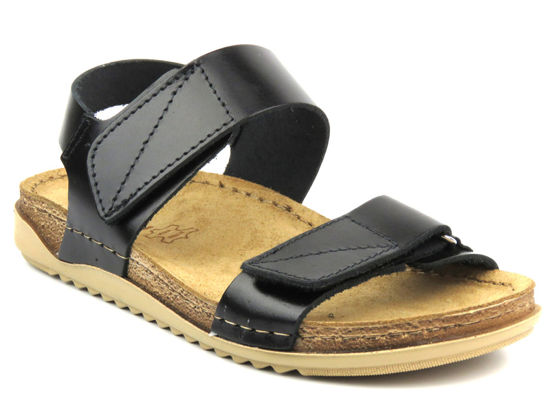 Sandały damskie ze skórzaną wkładką - INBLU AA-01G, czarne