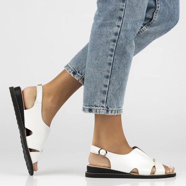 Skórzane sandały damskie białe Filippo DS4470/25