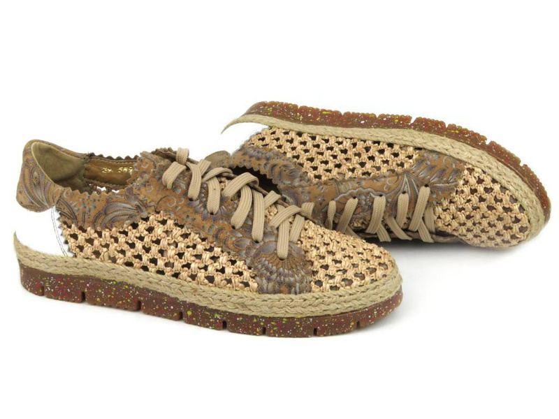 Półbuty damskie ażurowe - Maciejka 05897-04, beżowe