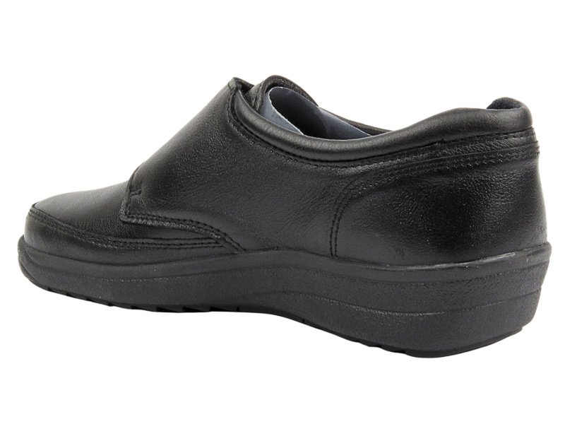 Półbuty damskie o podwyższonej tęgości H - Comfortabel 940380-01, czarne