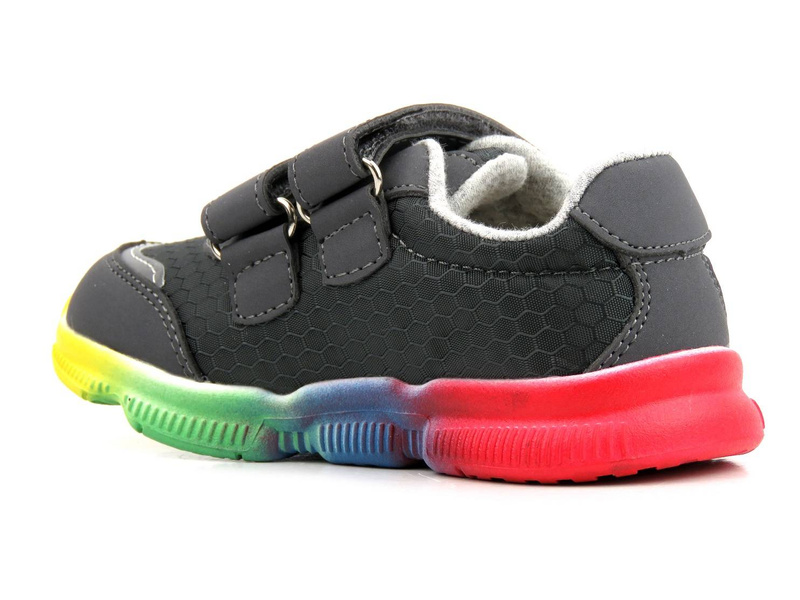 Sneakersy dziecięce z kolorową podeszwą - WEESTEP R366153031, ciemnoszare